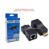 BỘ NỐI DÀI HDMI 30m Sang lan Extender 4K Cat 5e/6e - màu đen
